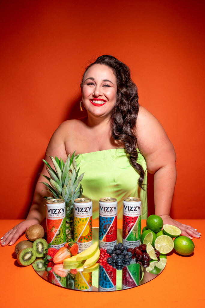 Alysse with Vizzy Drinks Product Photoshoot