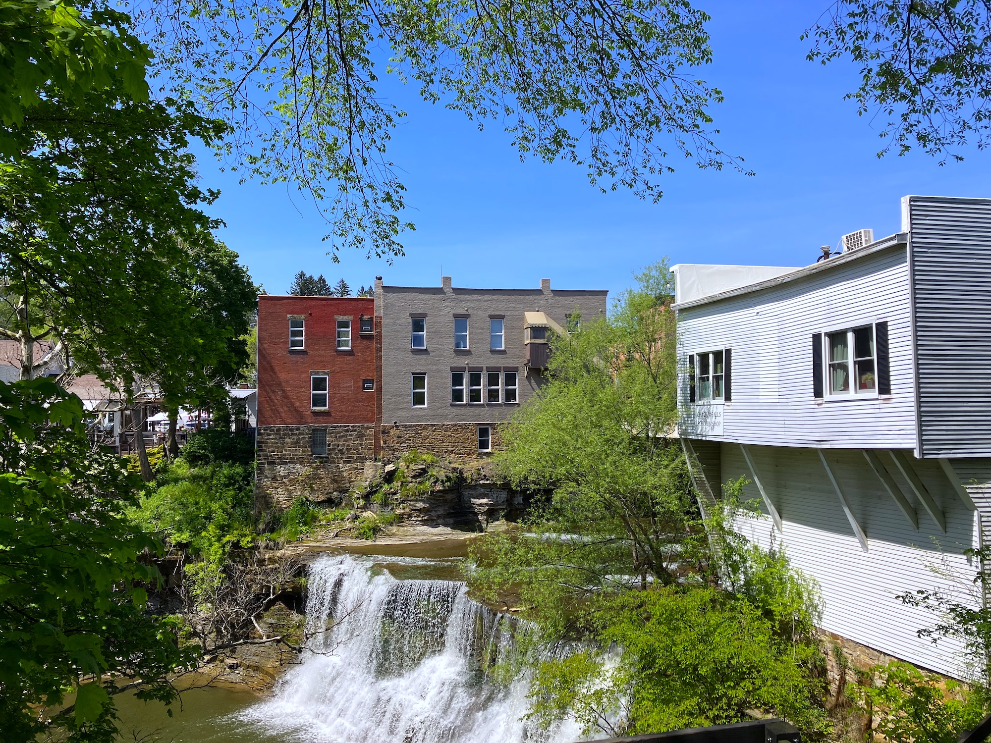View of the Falls in Chagrin Falls, Ohio