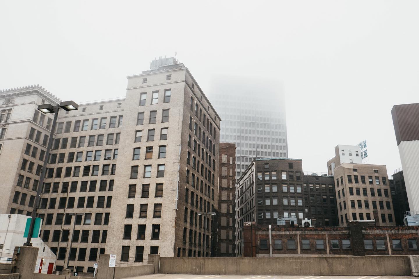 Cleveland Skyline on a Foggy Day
